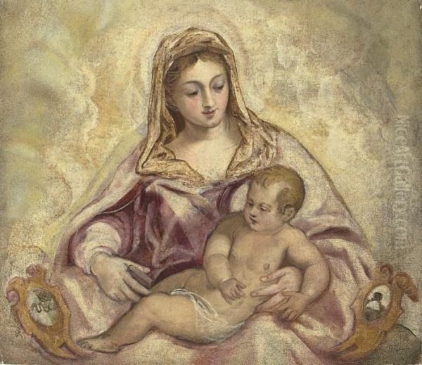 The Madonna And Child Oil Painting by Jacopo Robusti, II Tintoretto