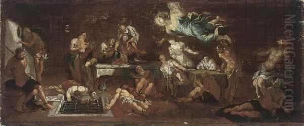 Saint Roch Visited By An Angel In Prison Oil Painting by Jacopo Robusti, II Tintoretto