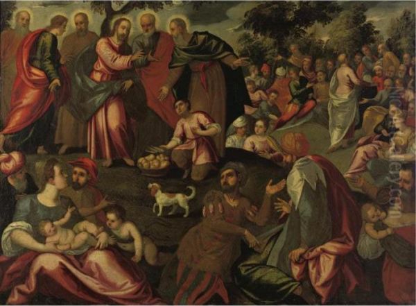 Christ Preaching To The Multitudes Oil Painting by Jacopo Robusti, II Tintoretto