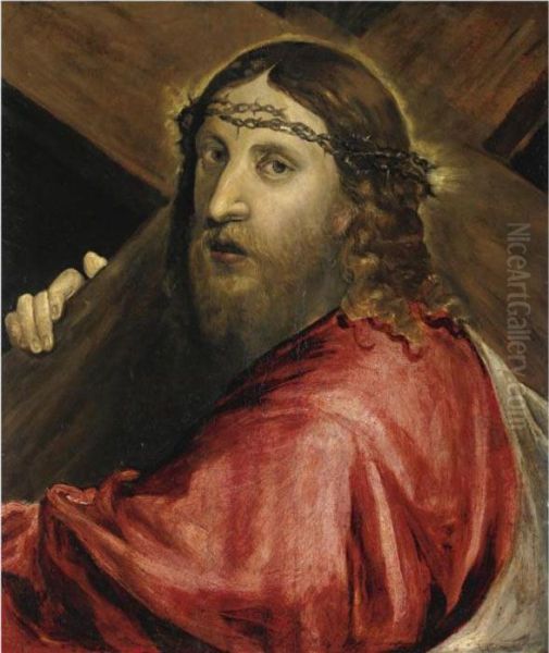 Cristo Portacroce Oil Painting by Jacopo Robusti, II Tintoretto