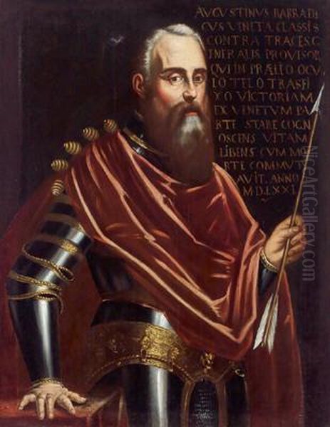 Ritratto Del Capitano Da Mar Veneziano Augusto Barbarigo Oil Painting by Jacopo Robusti, II Tintoretto