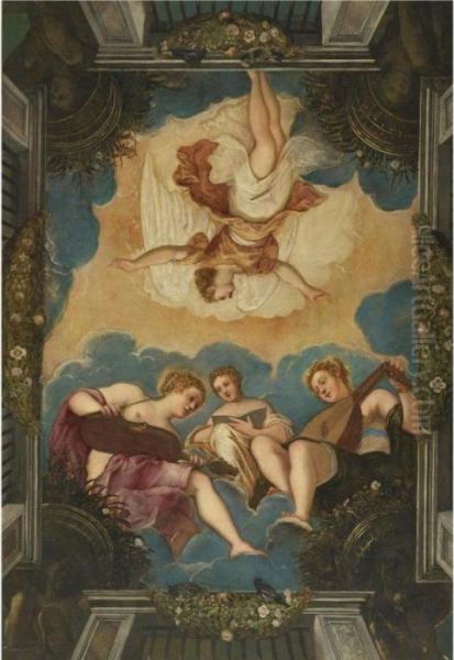 Allegory Of Music Oil Painting by Jacopo Robusti, II Tintoretto