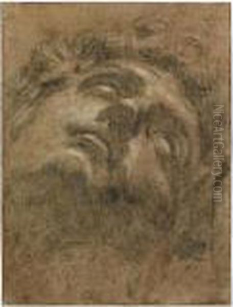 Study Of The Head Of Giuliano De' Medici, After Michelangelo Oil Painting by Jacopo Robusti, II Tintoretto