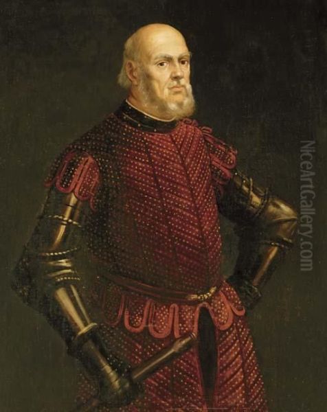 Portrait Of A Venetian Officer Oil Painting by Jacopo Robusti, II Tintoretto