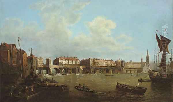 An extensive view of the Thames and the city of London Oil Painting by Samuel Scott