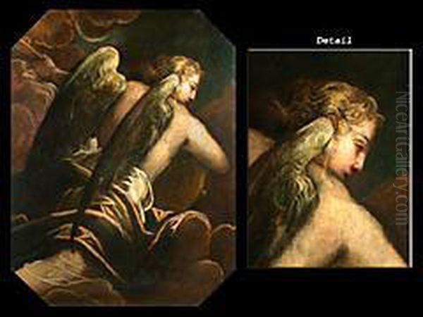 Der Engel Mit Der Harfe Oil Painting by Jacopo Robusti, II Tintoretto