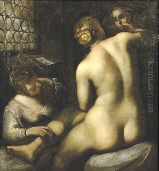 Toilet Of Venus Oil Painting by Jacopo Robusti, II Tintoretto