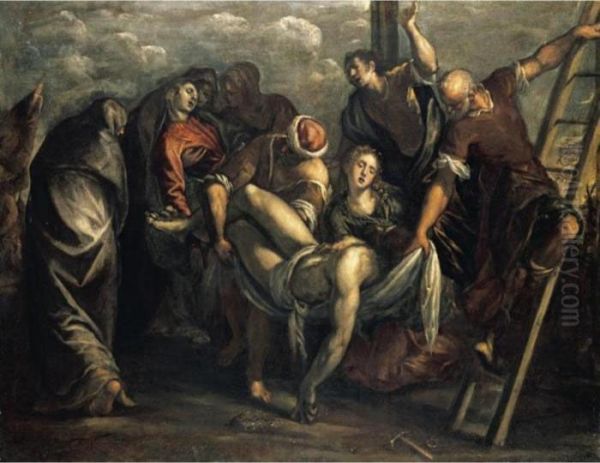 The Deposition Oil Painting by Jacopo Robusti, II Tintoretto