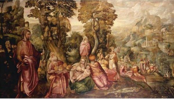 The Multiplication Of The Bread And The Fishes Oil Painting by Jacopo Robusti, II Tintoretto