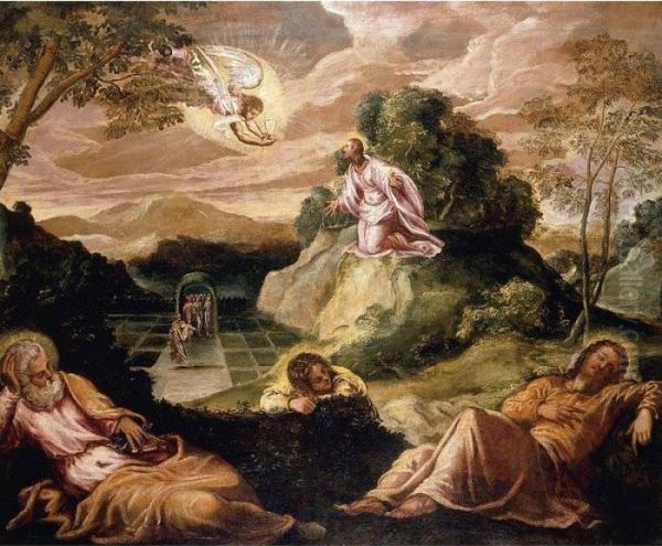 Agony In The Garden Oil Painting by Jacopo Robusti, II Tintoretto