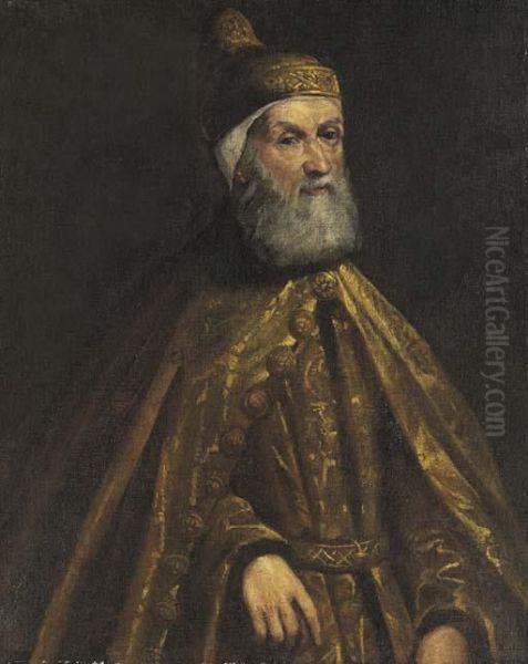 Portrait Of The Doge Girolamo Priuli, Half-length Oil Painting by Jacopo Robusti, II Tintoretto