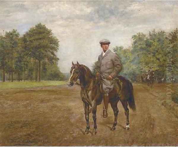 A trainer on his pony Oil Painting by Allen Culpepper Sealy