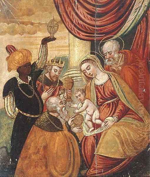 The Adoration of the Magi Oil Painting by Dalmatian School