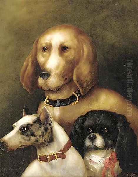 Canine companions Oil Painting by Edwin Steele