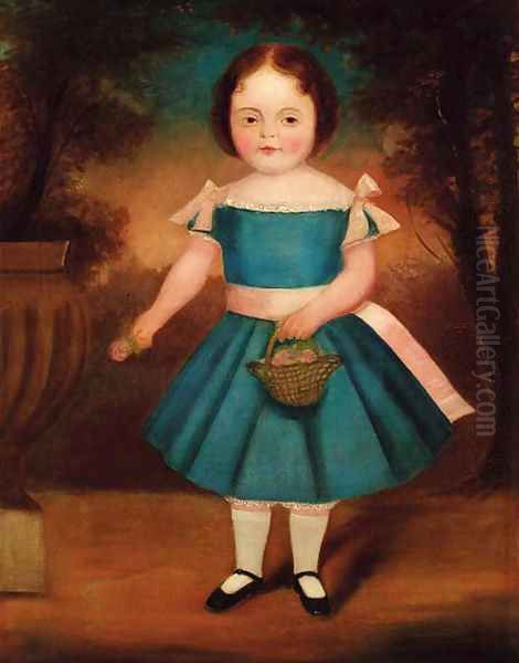 Portrait of a girl Oil Painting by English Naive School