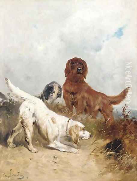 Setters on the scent Oil Painting by Henry Schouten