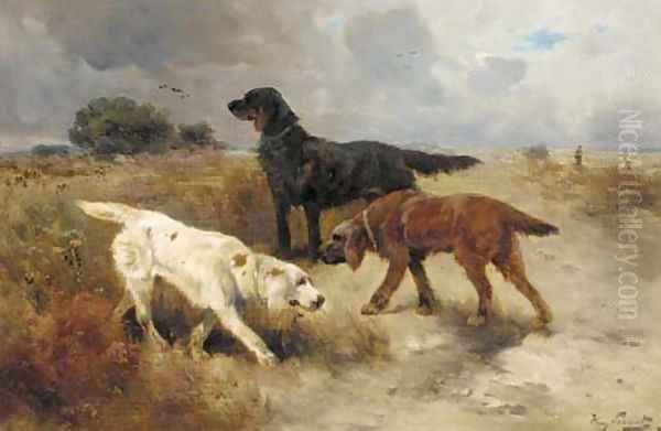 Gundogs Oil Painting by Henry Schouten