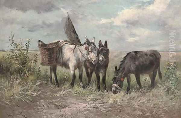 The fisherman's donkeys Oil Painting by Henry Schouten