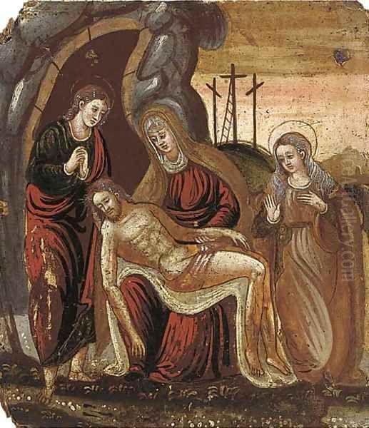 The Lamentation Oil Painting by Italio-Cretan School