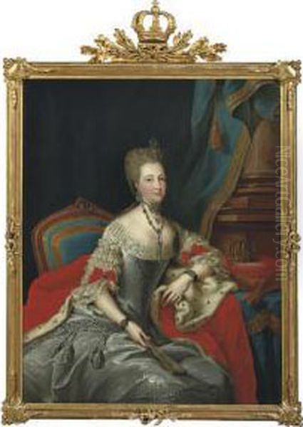 Portrait Of Philippine, Countess Of Hessen-kassel Oil Painting by Johann Heinrich The Elder Tischbein