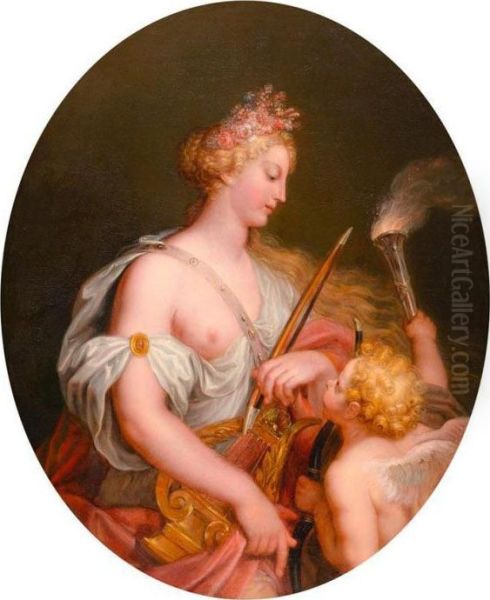 Cupid And Venus. Oil Painting by Johann Heinrich The Elder Tischbein