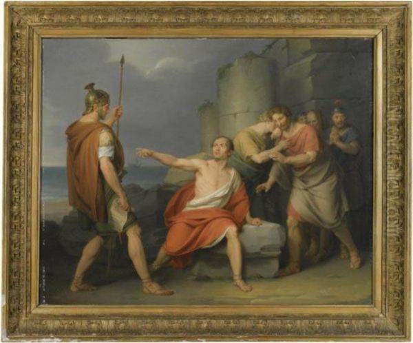 A Scene From Classical History Oil Painting by Johann Heinrich The Elder Tischbein