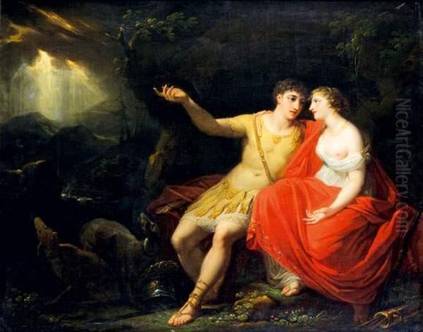 Didon Et Enee Dans La Grotte Oil Painting by Johann Heinrich The Elder Tischbein