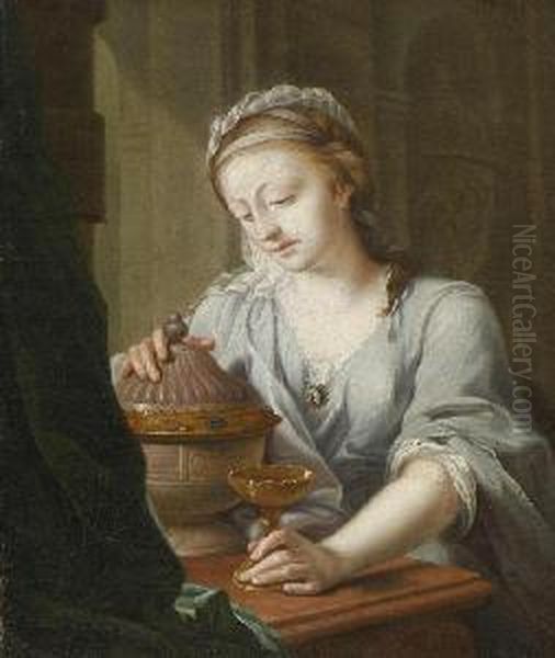 Artemisia Mit Der Urne Ihres Gatten Maussolos Oil Painting by Johann Heinrich The Elder Tischbein