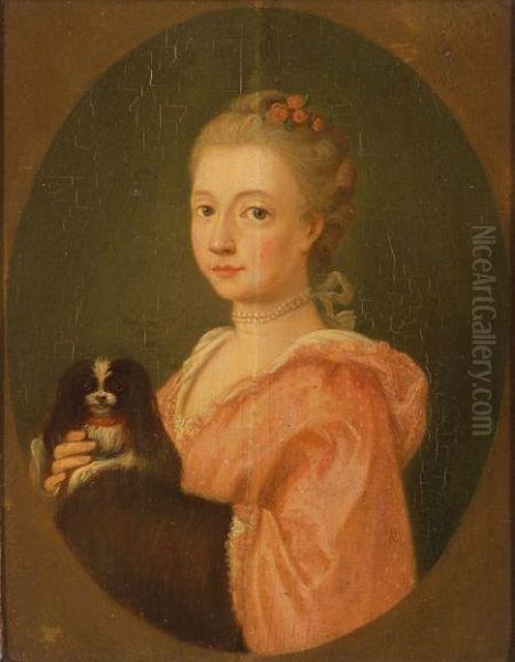 Portrait Of A Woman And Her Dog Oil Painting by Johann Heinrich The Elder Tischbein