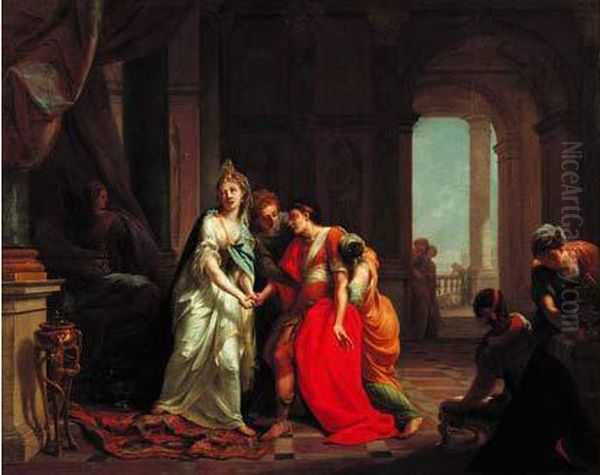 Marc Antoine Et Cleopatre Oil Painting by Johann Heinrich The Elder Tischbein