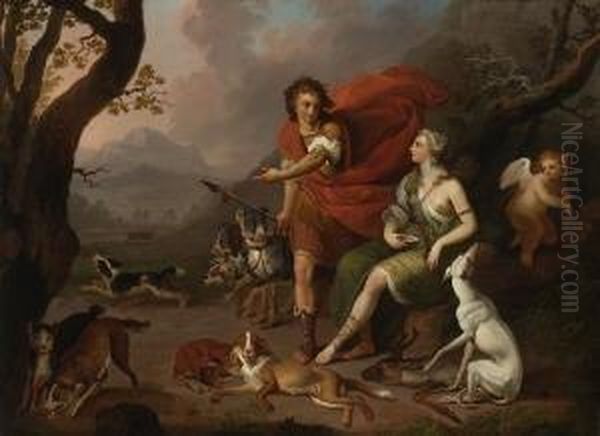 Meleager Und Atalante Auf Der
 Kalydonischen Eberjagd Oil Painting by Johann Heinrich The Elder Tischbein