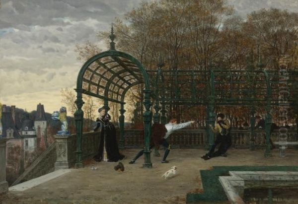 Tentative D'enlevement (the Attempted Abduction) Oil Painting by James Jacques Joseph Tissot