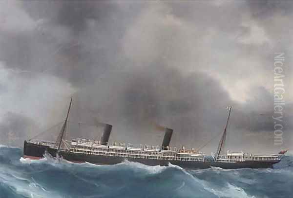 R.M.S. Ophir in heavy weather Oil Painting by A. De Simone