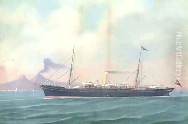 The British steam vessel Victoria in Neapolitan waters Oil Painting by A. De Simone