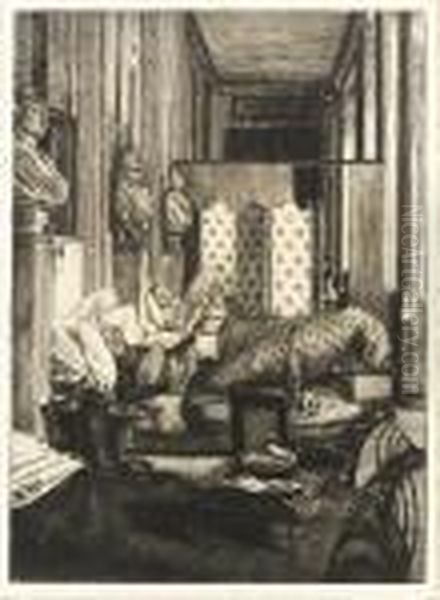 Le Foyer De La Comedie-francaise Oil Painting by James Jacques Joseph Tissot