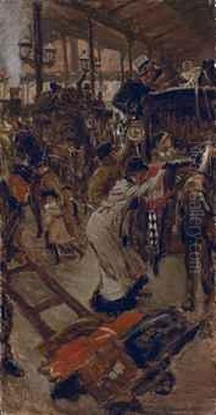 The Cab Road, Victoria Station Oil Painting by James Jacques Joseph Tissot