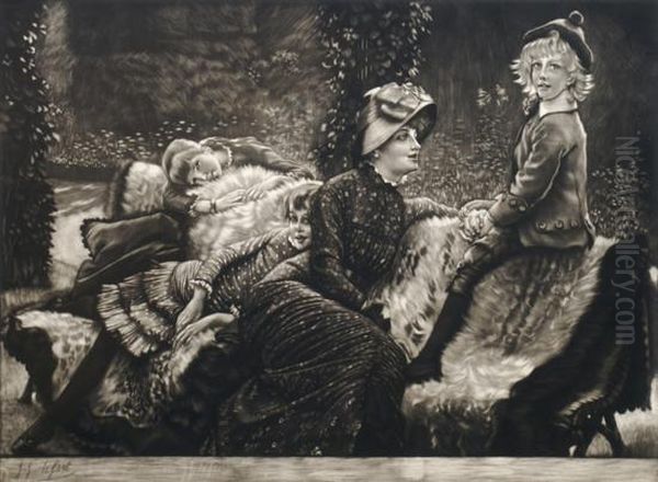 Le Banc De Jardin Oil Painting by James Jacques Joseph Tissot