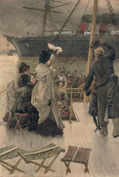 Goodbye, On The Mersey Oil Painting by James Jacques Joseph Tissot