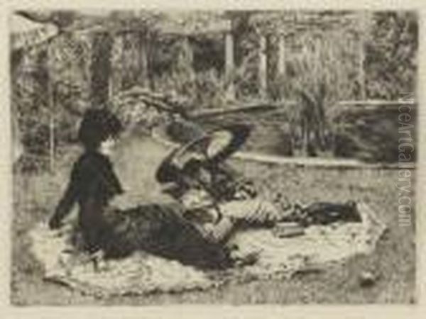 Sur L'herbe Oil Painting by James Jacques Joseph Tissot