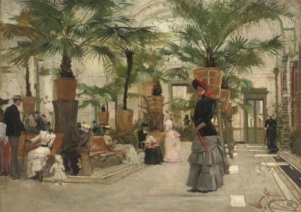 Sunday At The Palm House Oil Painting by James Jacques Joseph Tissot