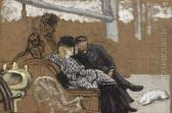 Brune, Crayon Noir Oil Painting by James Jacques Joseph Tissot