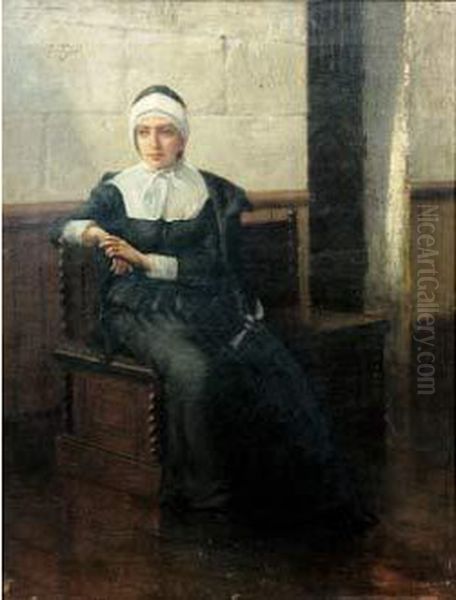 Jeune Novice Pensive Oil Painting by James Jacques Joseph Tissot