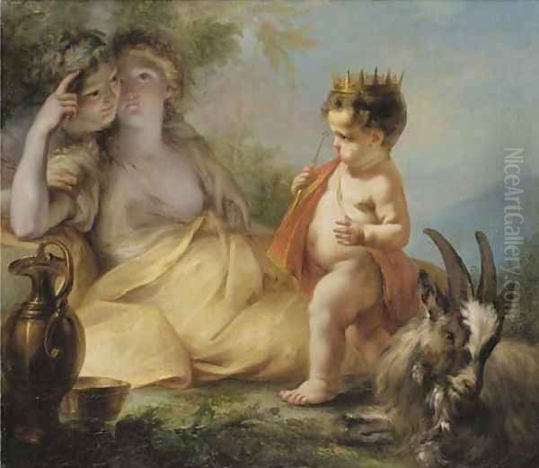 The Infancy of Jupiter Oil Painting by Ignazio Stella (see Stern Ignaz)