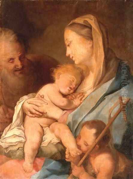 The Holy Family with the Infant Saint John the Baptist Oil Painting by Ignazio Stella (see Stern Ignaz)