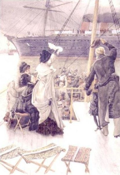 Goodbye, On The Mersey Oil Painting by James Jacques Joseph Tissot