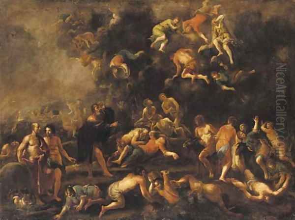 The Punishment of Korah Oil Painting by Ignazio Stella (see Stern Ignaz)