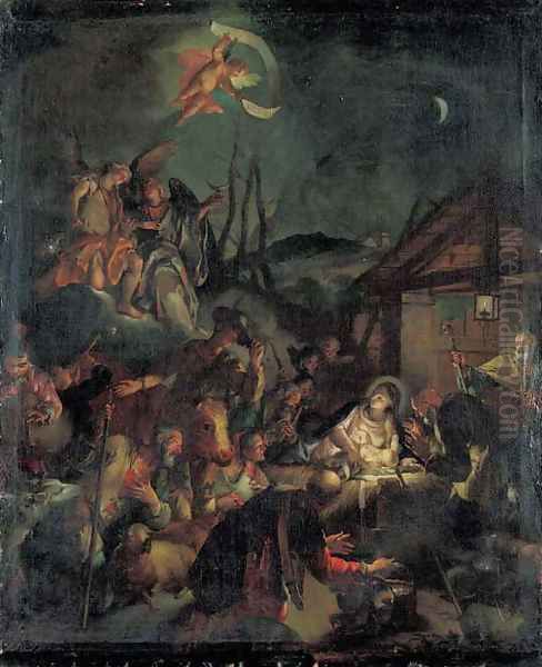 The Adoration of the Shepherds Oil Painting by Ignazio Stella (see Stern Ignaz)