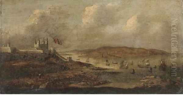 Ships of the fleet in Plymouth Sound Oil Painting by Isaac Sailmaker