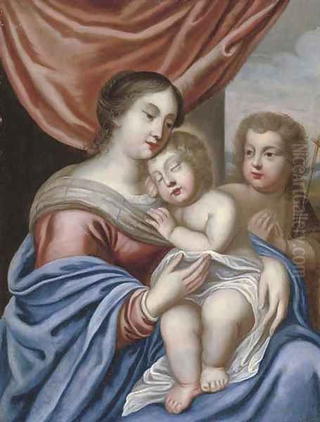 The Virgin and Child with the Infant Saint John the Baptist Oil Painting by Jacques Stella