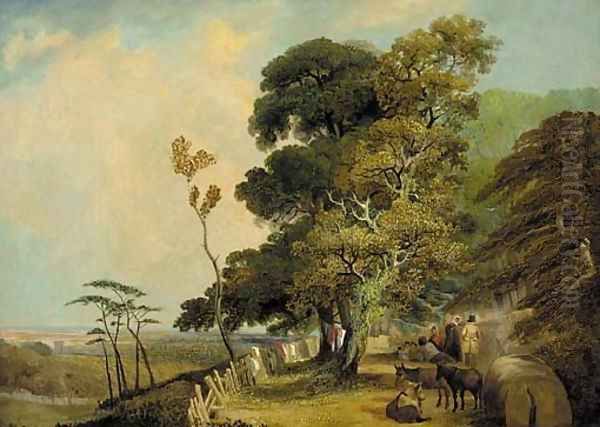 A wayside encampment Oil Painting by James Stark